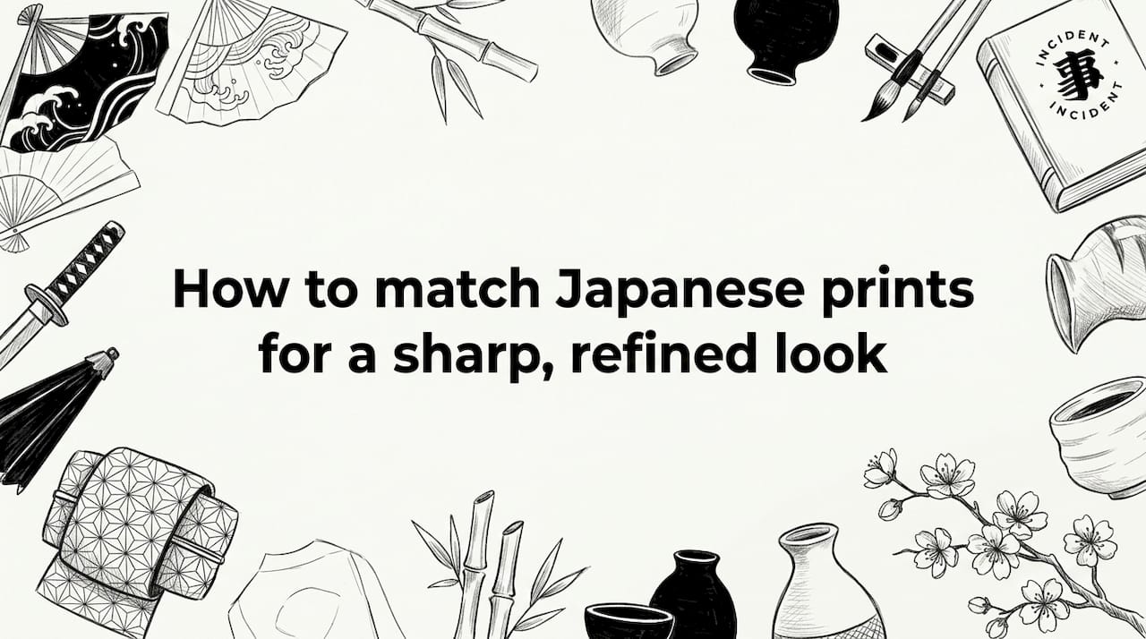 Decorative hand-drawn Japanese theme title card