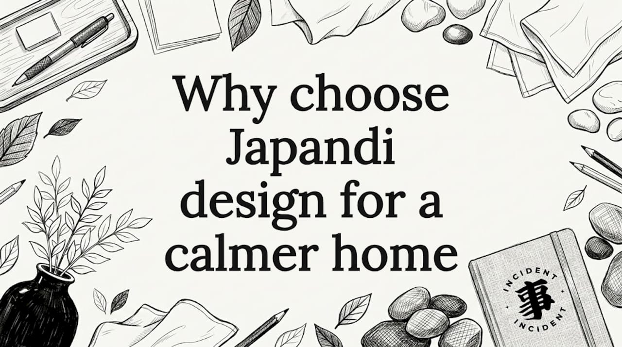 Hand-drawn Japandi decor frames title area
