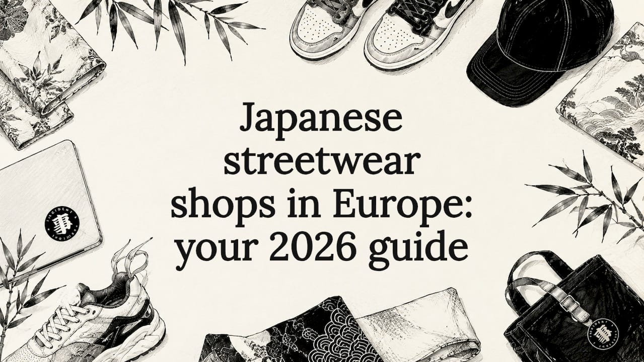 Decorative stylish title card with Japanese streetwear theme