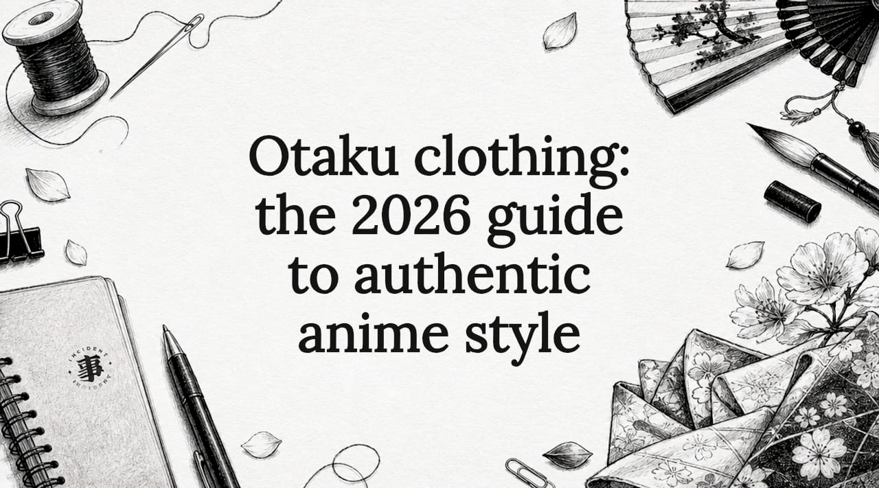Decorative anime clothing title card illustration