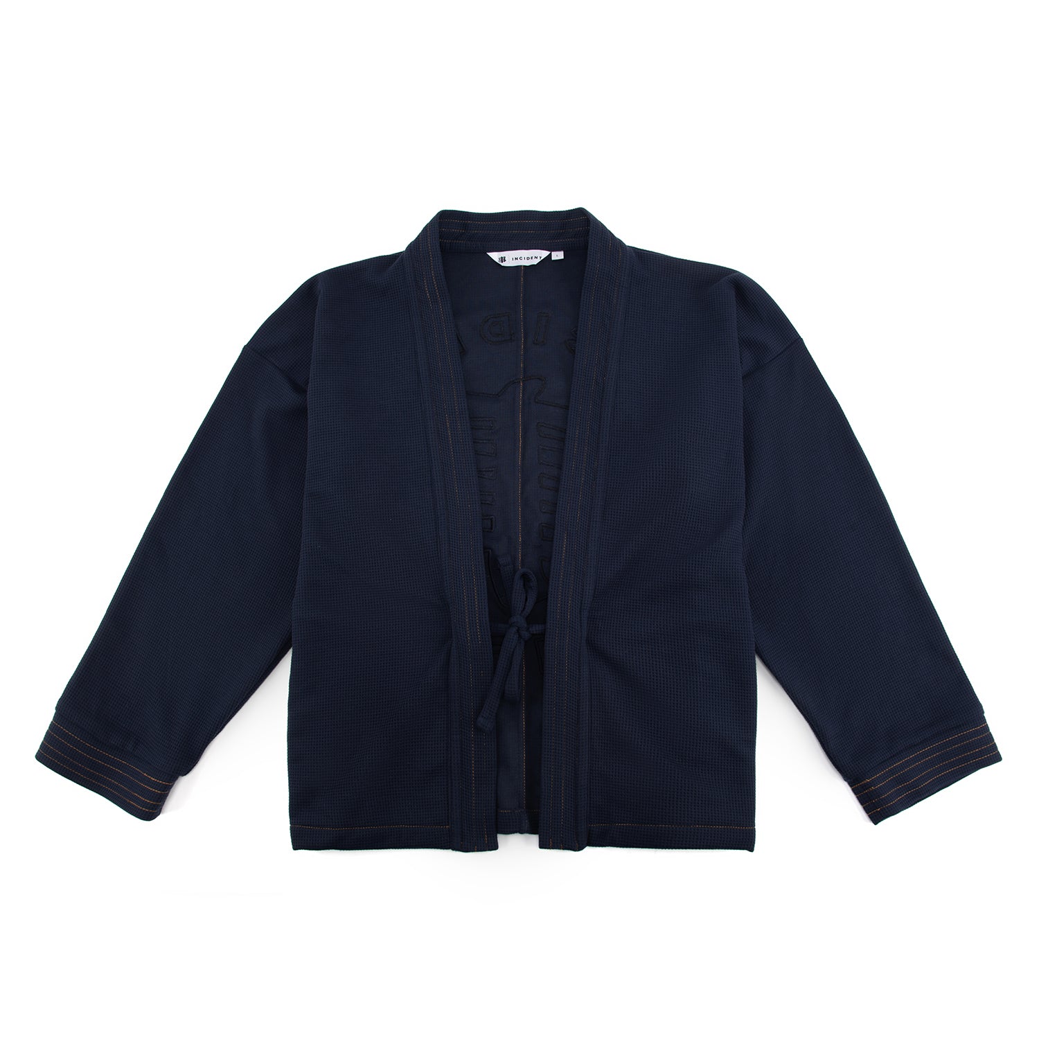 Navy blue haori jacket on a white background