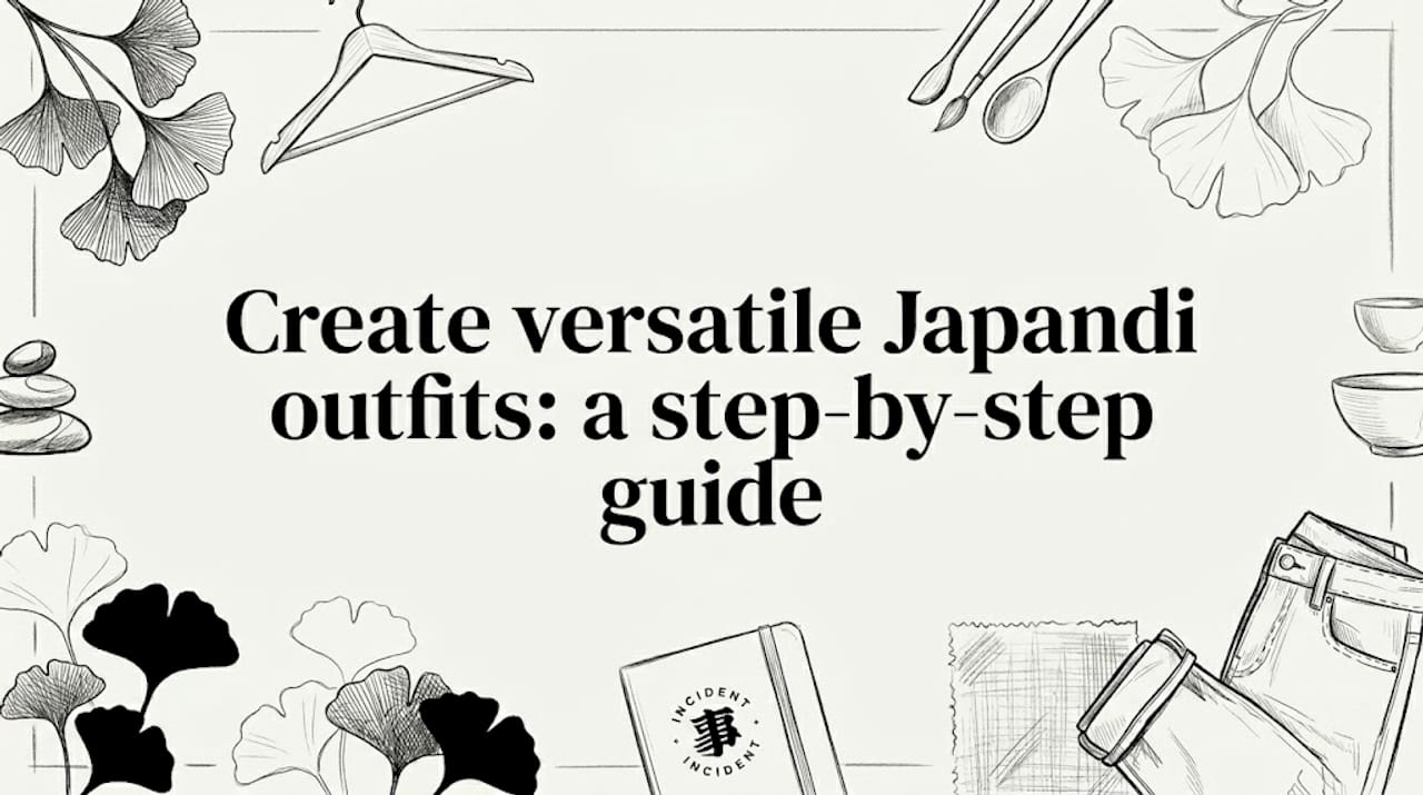 Hand-drawn Japandi style blog title card illustration