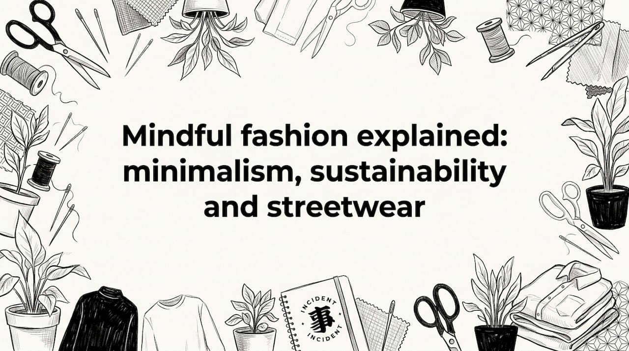 Decorative mindful fashion themed title card illustration