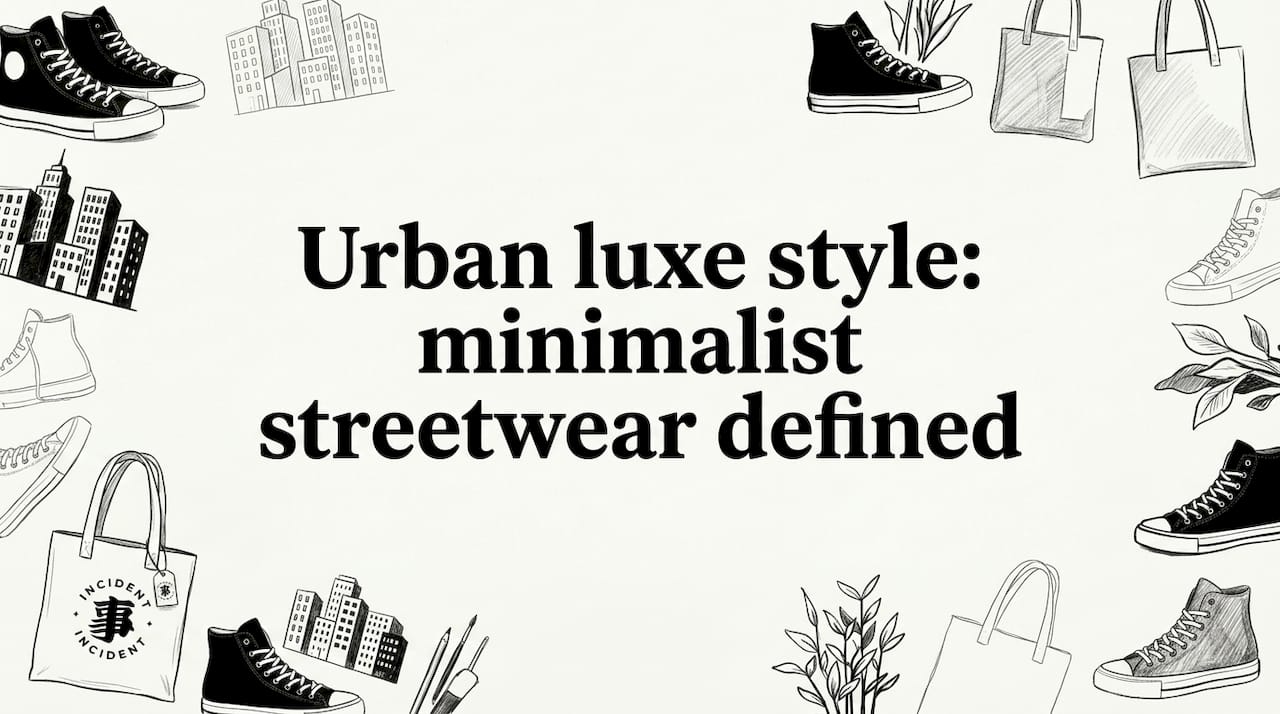 Decorative title card illustration with urban luxe motifs