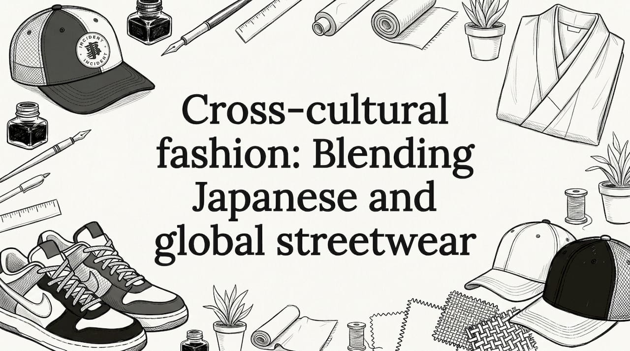 Hand-drawn streetwear objects framing title card