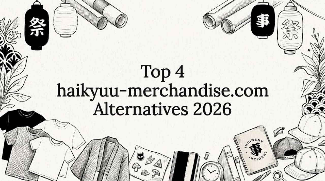 Decorative title card illustration with Japanese streetwear props and festival motifs framing clear text area
