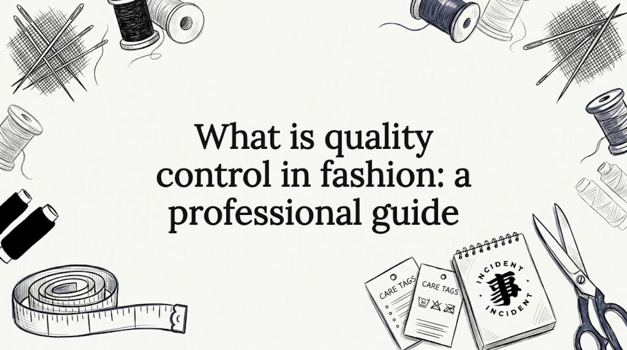Decorative title card with fashion tools framing text area