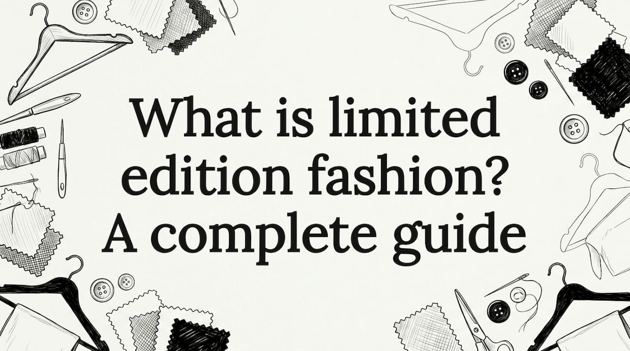Decorative title card with fashion illustrations