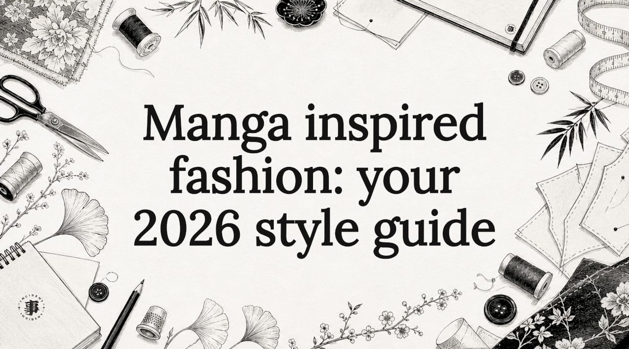 Decorative manga fashion title card illustration