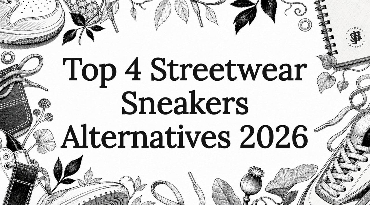 Decorative streetwear sneaker title card illustration