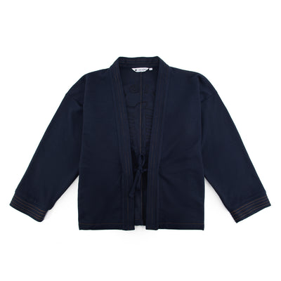Navy blue haori jacket on a white background