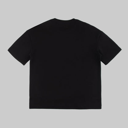 Black t-shirt on a white background
