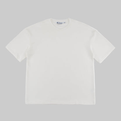 White PIMA cotton t-shirt on a white background