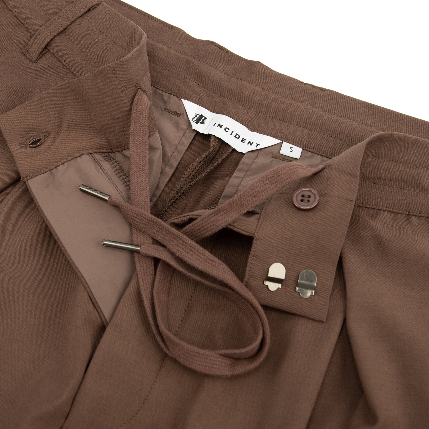 Double Pleated Pants Beige – front view full length